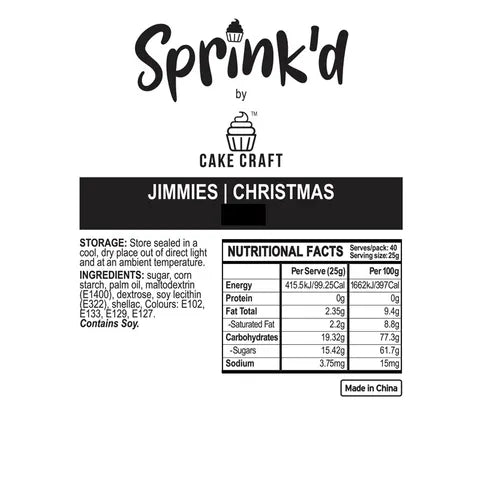 Sprink'd Jimmies Christmas 500g