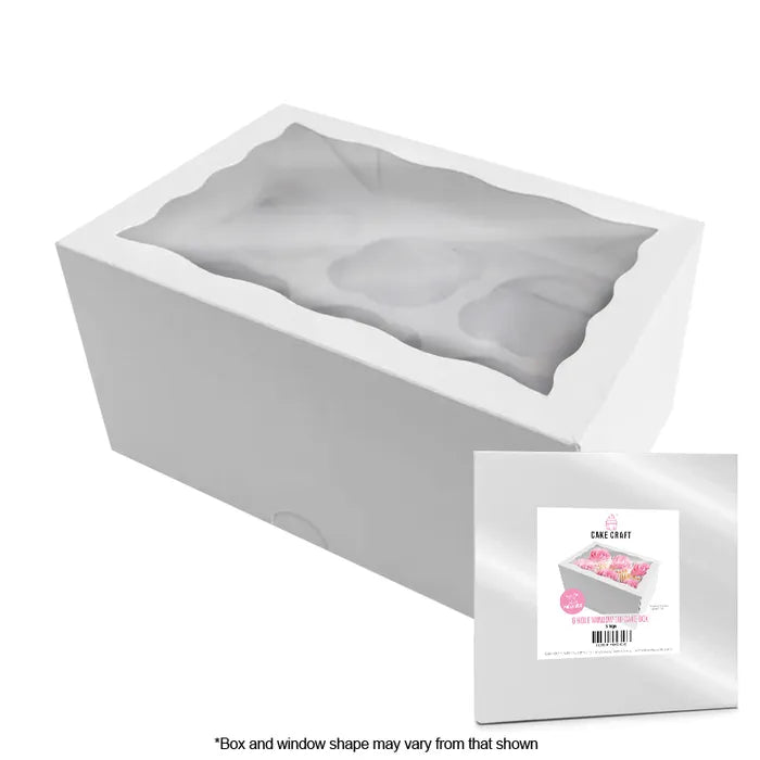 Cake Craft - White Cupcake Box - 6 Hole - 5inch High