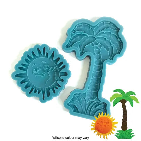 Cake Craft Silicone Mould - Sun and Palm Tree