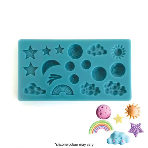 Cake Craft Silicone Mould - Cloud, Moon, Mars Rainbow and Stars
