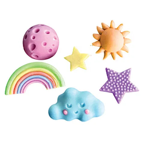 Cake Craft Silicone Mould - Cloud, Moon, Mars Rainbow and Stars