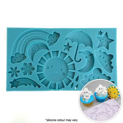 Cake Craft Silicone Mould - Cartoon Rainbow Sky