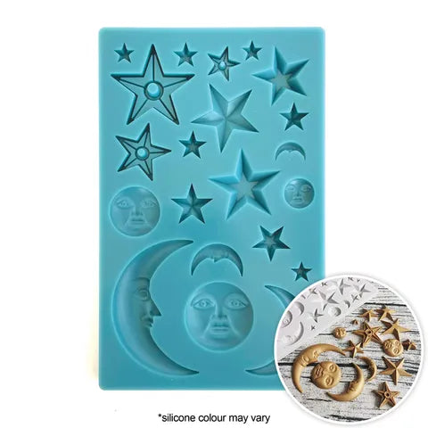 Cake Craft Silicone Mould - Assorted Moon and Stars