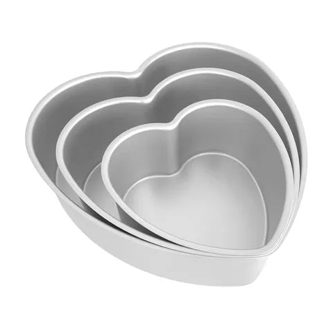 Cake Craft Pro Pan Heart Tin Set - 6", 8", 10"