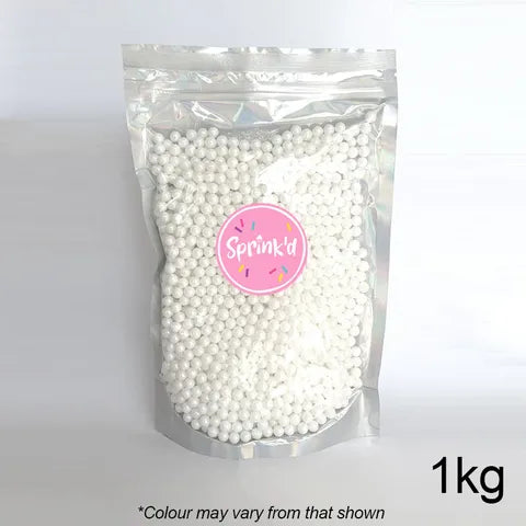 Sprink'd Sugar Balls - White 8mm - 1Kg