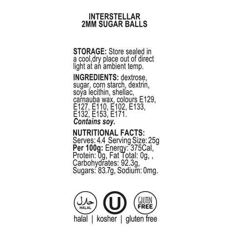 Sprink'd Interstellar Sugar Balls 2mm 110g.