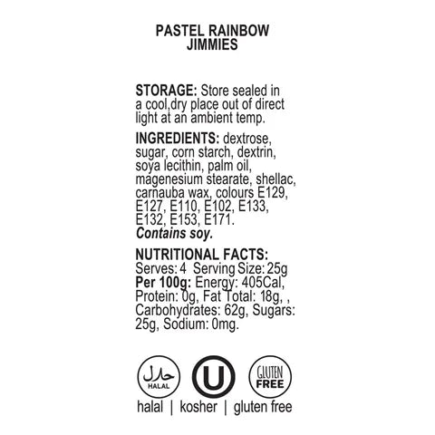 Sprink'd Pastel Rainbow Jimmies 100g.