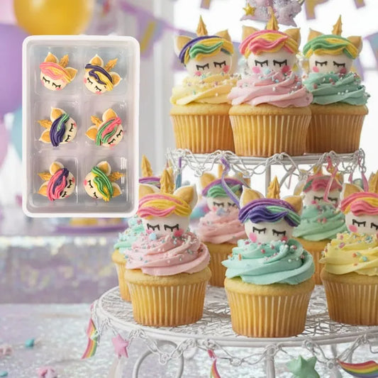 Sugar Decorations - 6PC Unicorn Face