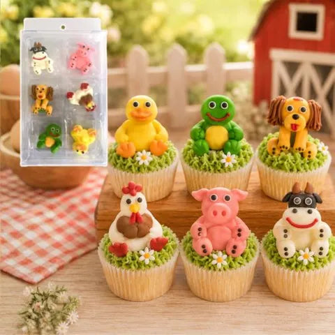 Sugar Decorations - 6PC Farm Animals