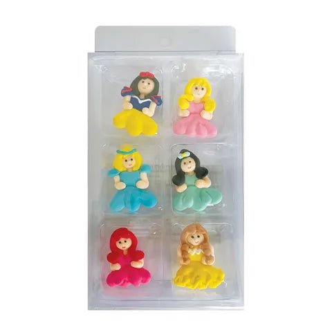 Sugar Decorations - 6PC Flat Princess