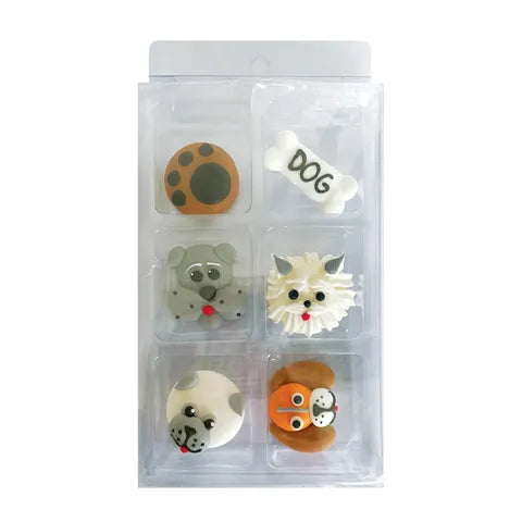 Sugar Decorations - 6PC Dogs