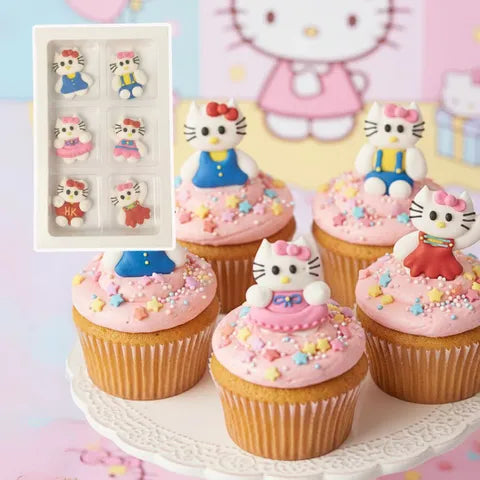 Sugar Decorations - 6PC Hello Kitty W/Body