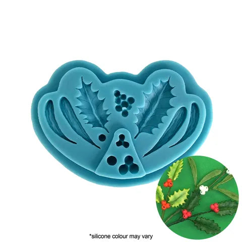 Cake Craft Silicone Mould - Christmas Holly and Berries