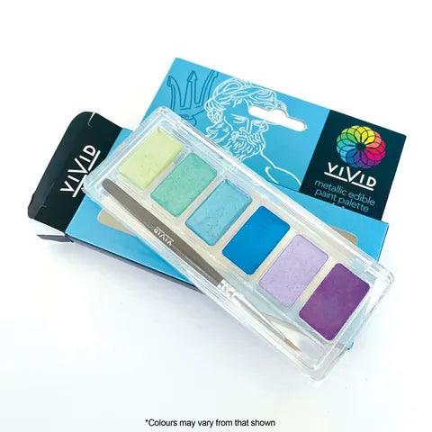 Vivid Metallic Edible Paint Palette - Poseidon