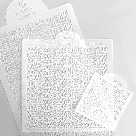 Cake Craft 3PC Stencil - Floral Pendant