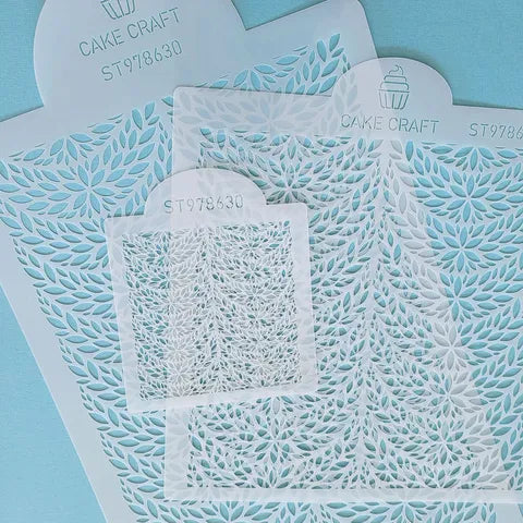 Cake Craft 3PC Stencil - Floral Pendant