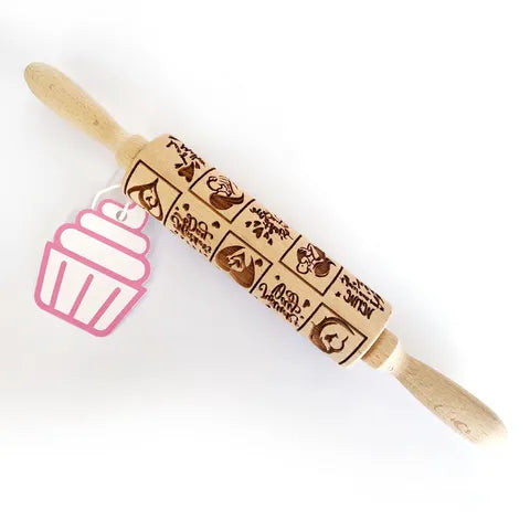 Cake Craft Wooden Rolling Pin - Mother's Day Hearts