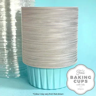 Cake Craft Foil Baking Cup with Lid - Round 50PK - Assorted Colours