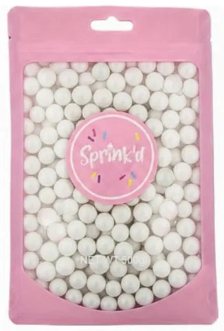 Sprink'd 8mm Sugar Balls Pearl White 500g