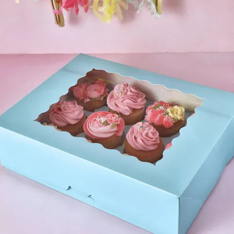 Cake Craft 12 Hole Cupcake Box - Blue