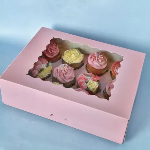 Cake Craft 12 Hole Cupcake Box - Pink