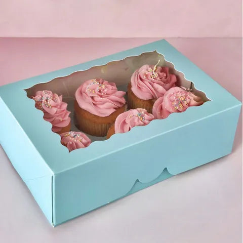 Cake Craft 6 Hole Cupcake Box - Blue