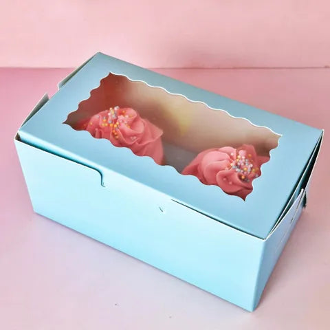 Cake Craft 2 Hole Cupcake Box - Blue