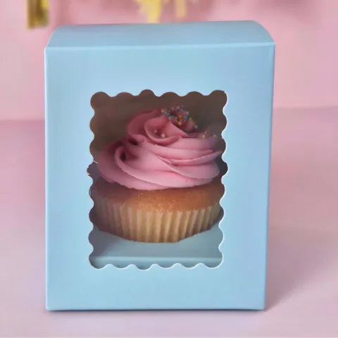 Cake Craft Single Hole Cupcake Box - Blue
