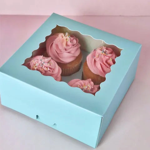 Cake Craft 4 Hole Cupcake Box - Blue