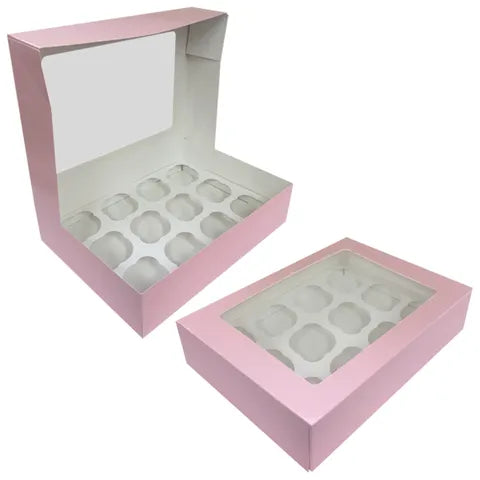 Cake Craft 12 Hole Cupcake Box - Pink