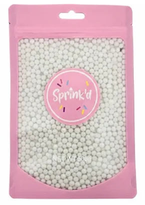 Sprink'd 2mm Sugar Balls Pearl White 500g