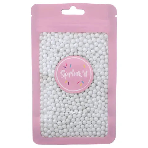 Sprink'd 4mm Sugar Balls Pearl White 60g