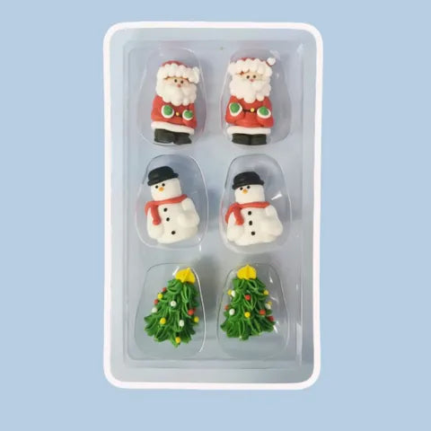 Sugar Decorations - 6PC Christmas Set