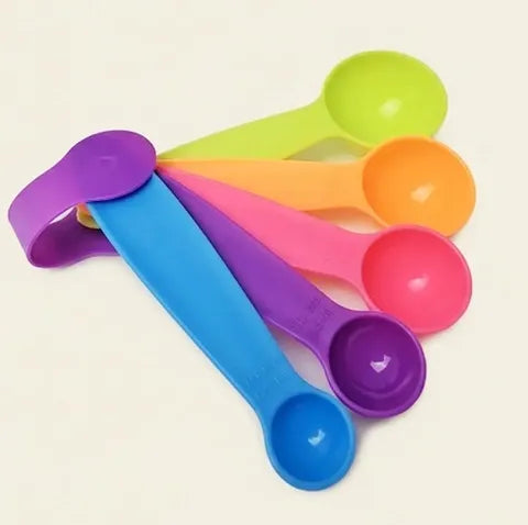 Cake Craft Multi Coloured Measuring Spoons 5Pc