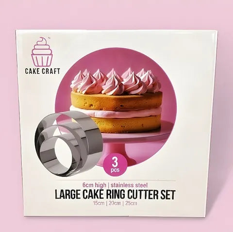 Cake Craft Ring Cutter Set - 6cm High - 3Pc