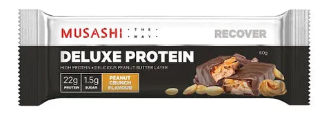 Musashi Protein Deluxe - Peanut Crunch Bar - 60g - Past Best Before