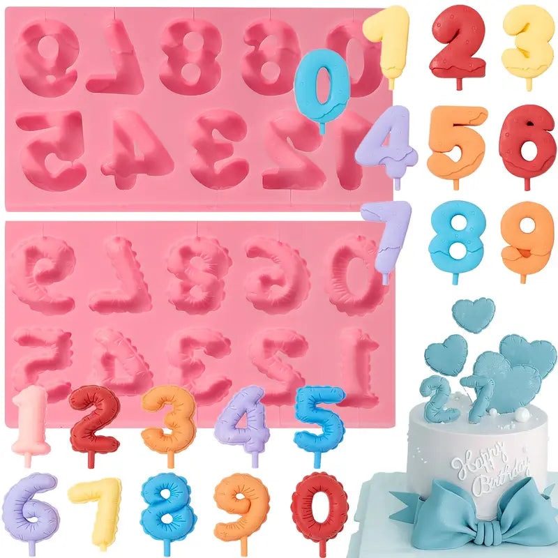 Silicone Mould - Balloon Set Numbers 2PC S599