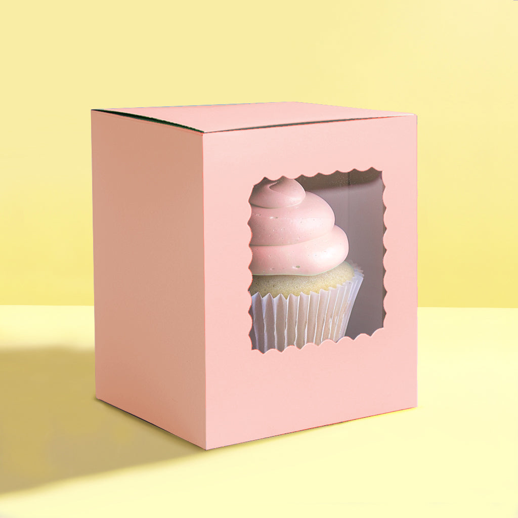Papyrus - Pack of 6 Single Cupcake Boxes - Assorted Colours