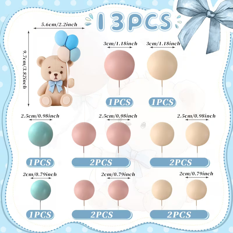 13PC Blue Balloon Bear Decorating Kit