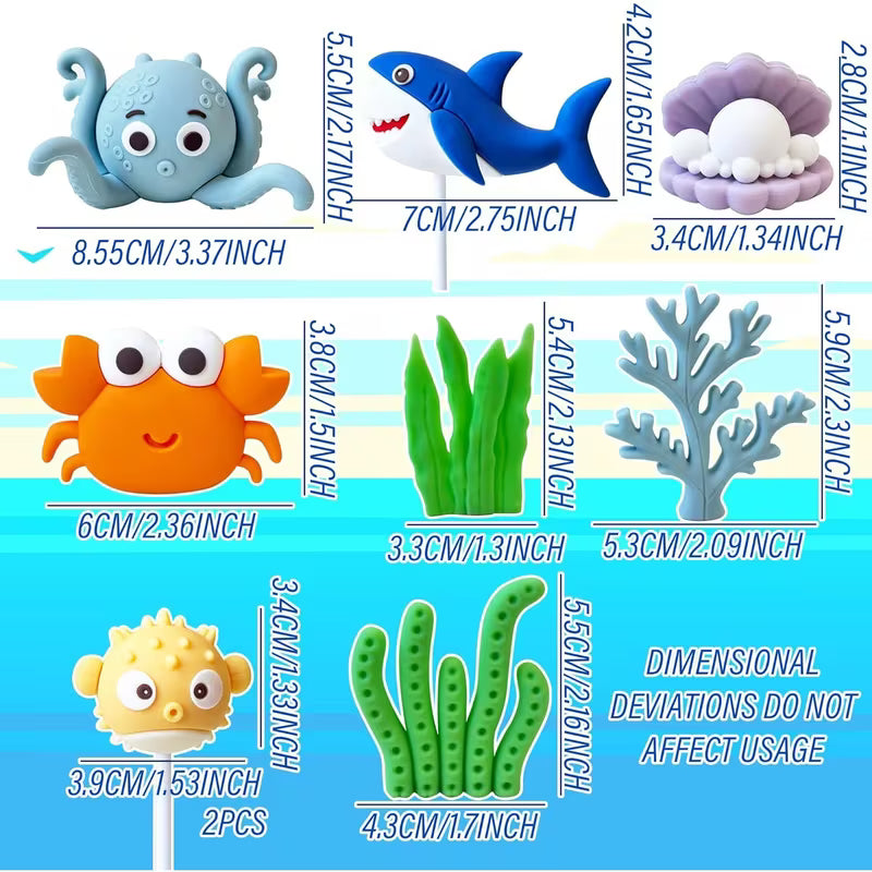 9Pc Under the Sea Cake Decorating Kit
