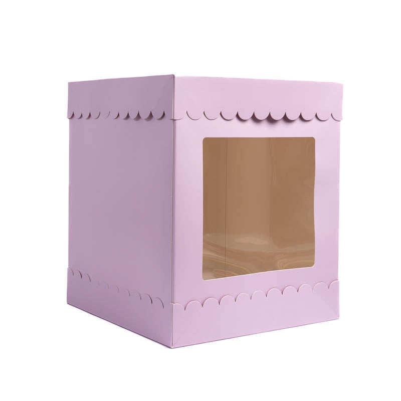 10" X 10" X 12" Scalloped Cake Box - Assorted Colours