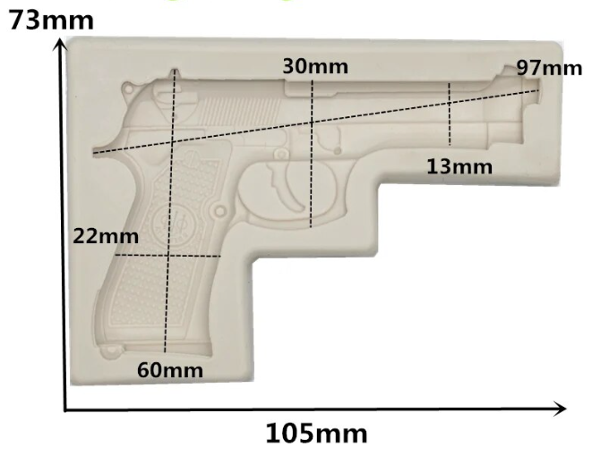 Silicone Mould - Gun / Pistol - S726
