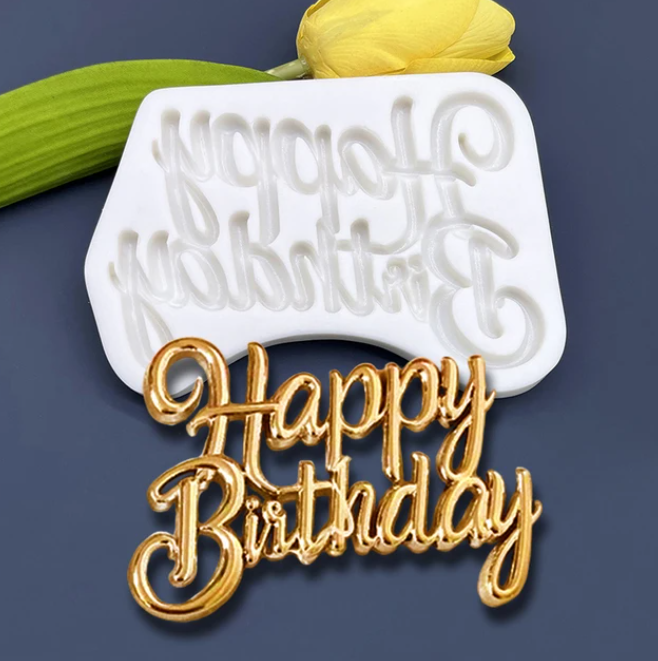 Silicone Mould - Happy Birthday Font - S270