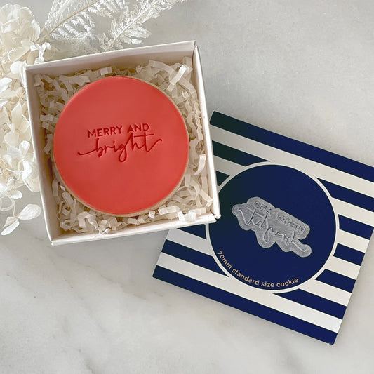 Little Biskut - Merry and Bright Tiny Text Stamp.