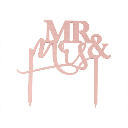 Rose Gold Mr & Mrs Cake Topper