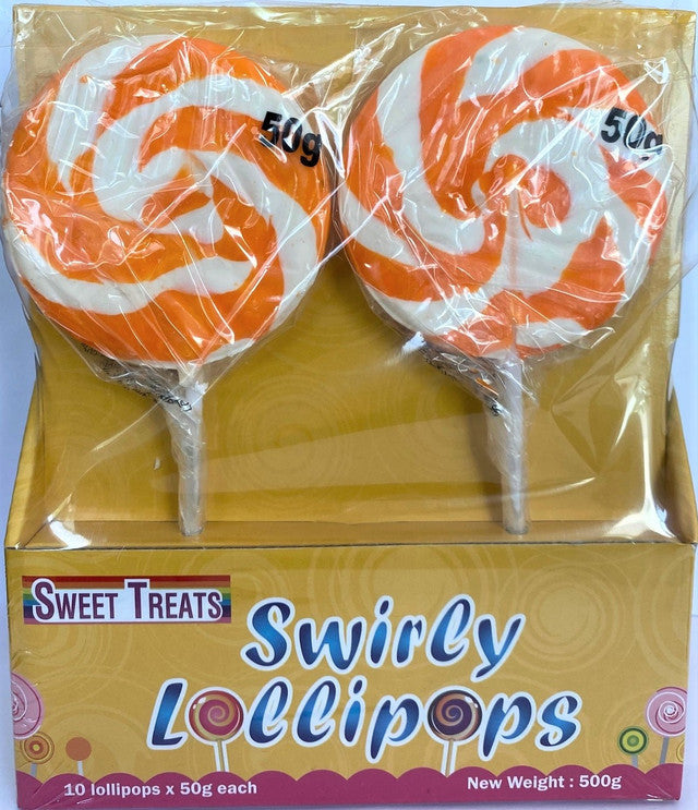 Sweet Treats Swirly Pop 50g - Single Orange