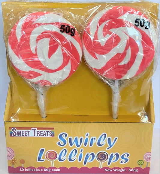 Sweet Treats Swirly Pop 50g - Single Pink