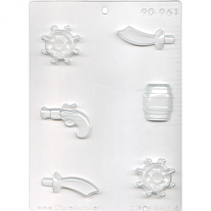 Chocolate Mould - Assorted 6pc Pirate Theme