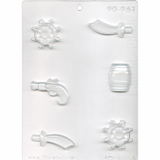 Chocolate Mould - Assorted 6pc Pirate Theme