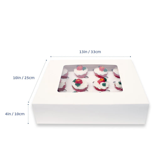 Loyal White Cupcake Box - 12 Hole